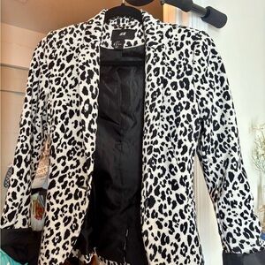 H&M Monochrome Animal Print Blazer